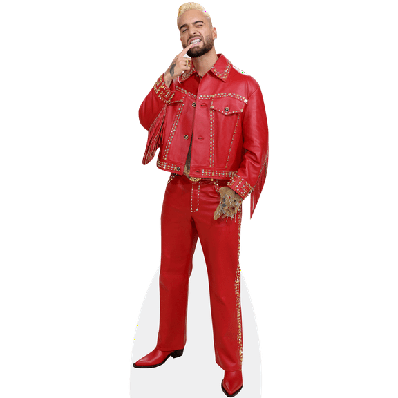 Maluma (Red Outfit) Mini Cardboard Cutout Standee