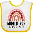 thumbnail image 3 of Inktastic Mimi and Pop Love Me Girls Granddaughter Rainbow Girls Baby Bib, 3 of 4