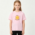 thumbnail image 2 of Stay Smiling Happy Face Girls Graphic Tee Cute Positive Everyday 100% Cotton Kids Short Sleeve T-Shirt 4-13Y, 2 of 5