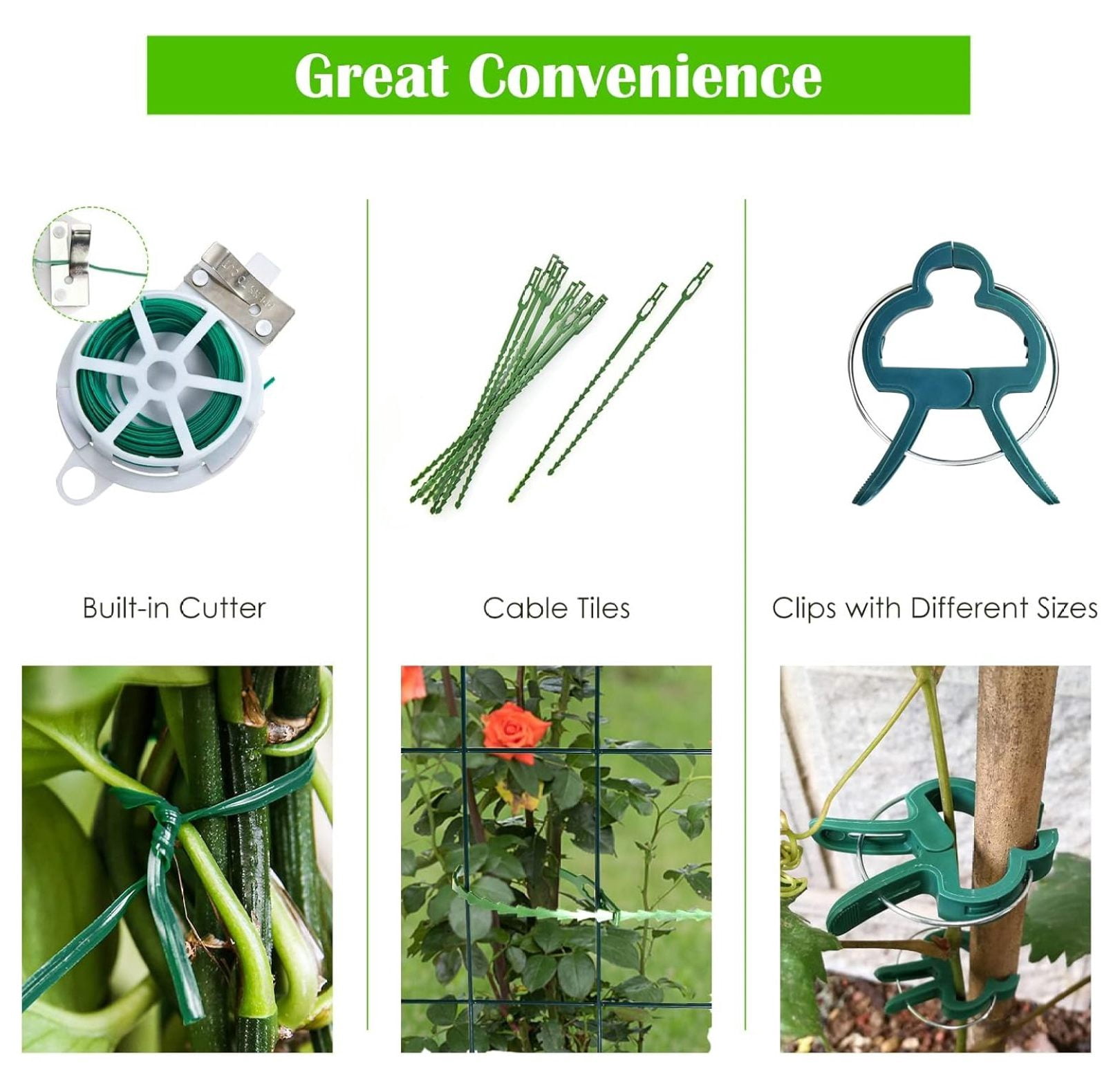 2-Pack Garden Cucumber Trellis, 46 x 34 inch Plant Support with Tie, Spiral Connectors, Cable Ties, Ground Stakes and Clips, Outdoor Garden Trellis for Climbing Plants