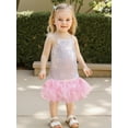 thumbnail image 3 of BemeyourBBs Little Girl Sequined Dress Sparkle Feather Hem Slim Cami Party Dress, 3 of 9