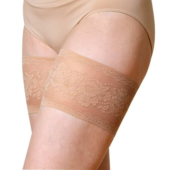 Bandelettes Women’s Peony Thigh Bands – Beige – Size C (Large)