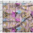 thumbnail image 2 of Soimoi Floral Print, Poly Taffeta Fabric, Decor Sewing Fabric by The Yard 56 Inch Wide, Decorative Fabric for Outdoor Upholstery, Umbrellas and Home Accents, Fuschia Pink, 2 of 5