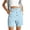 Light Blue, variant on 100% Cotton Shorts for Women Button Wide Elastic Waist Pockets Pleats Baggy Multicolored Plus Size Gym Shorts for Basketball Running Biker S-2XL