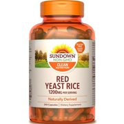 Sundown Naturals Red Yeast Rice 1200 mg Capsules, 240 ea, 6 Pack