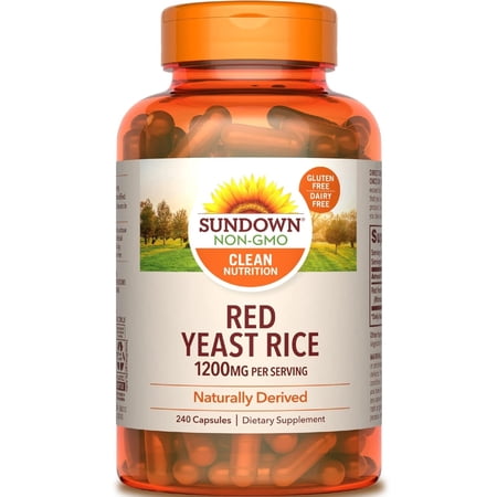 Sundown Naturals Red Yeast Rice 1200 mg Capsules, 240 ea, 6 Pack
