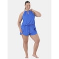 thumbnail image 2 of Time and Tru Women's and Women's Plus One Piece Swim Romper, Sizes XS-3X, 2 of 5