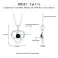 thumbnail image 4 of Rosec Jewels Minimal Black Onyx Gold Heart Necklace For Women, 10K White Gold, 4 of 7
