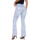 thumbnail image 3 of Jeans acampanados para mujer Jeans acampanados elásticos de talle alto Pantalones de mezclilla azul rasgados clásicos270-blue2, 3 of 5
