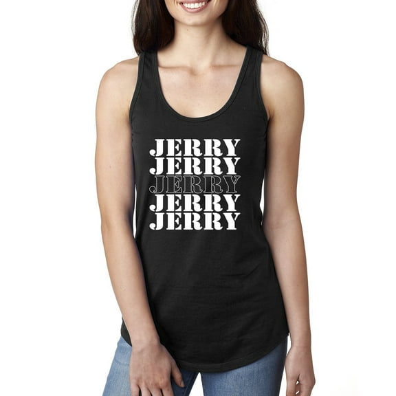 Wild Bobby Jerry Springer 90's TV Talk Show Host Jerry Jerry Chant Famous People Ladies Racerback Tank Top, Black, Small