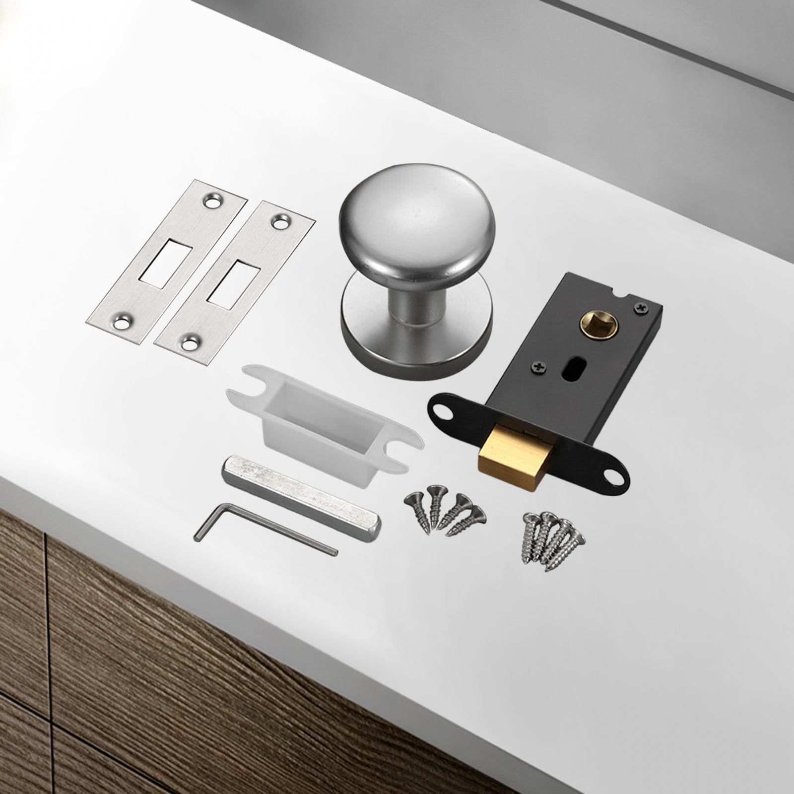 Esquirla Passage Door Knob, Round Doorknob, Single Side Hidden Lock Hardware Interior Door Knob Keyless for Closet Living Room Hallway