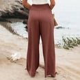 thumbnail image 5 of Dezsed Women's Wide Leg Palazzo Lounge Pants with Pockets Light Weight Loose Comfy Casual Pajama Pants Wine XXXL, 5 of 8
