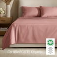 thumbnail image 3 of Bare Home Organic Sateen Sheet Set - 400 Thread Count - 100% Organic Cotton - 4 Piece - Queen, Dusty Rose, 3 of 10