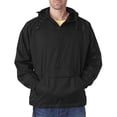 thumbnail image 3 of UltraClub 8925 Men's Solid 1/4-Zip Hooded Pullover Pack-Away Coat, 3 of 3