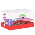 thumbnail image 1 of PawHut Cage pour Hamster de 18,5 Po avec Roue d'Exercice et Gourdes pour Bouteille d'Eau Rouge, 1 of 10