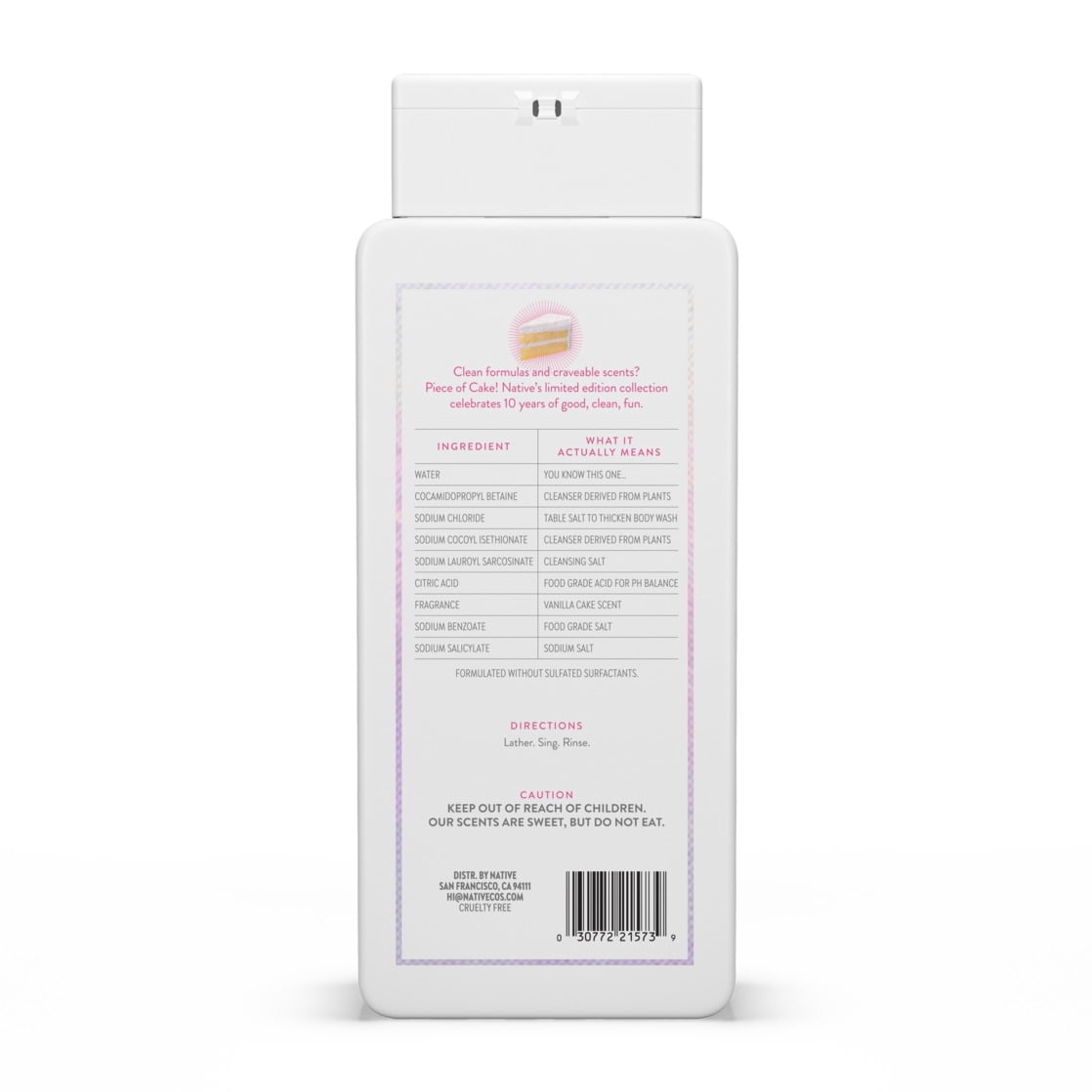 Native Limited Edition Piece of Cake Body Wash 18 fl oz