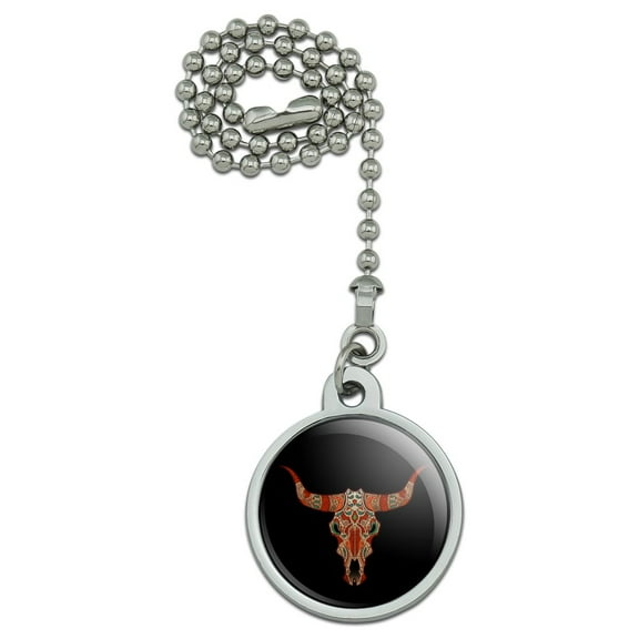 Bull Skull Day Of The Dead Ceiling Fan and Light Pull Chain