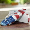thumbnail image 2 of Uourmeti Womens USA Flag Design Flip Flops Cushion Sandals Non-Slip Rubber Sole Waterproof Beach Sandals for Woman, 2 of 7