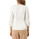 thumbnail image 3 of Blusa de satén para mujer Inspire Chic, casual, de manga larga, con cuello en V, color blanco, 3 of 7