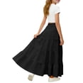 thumbnail image 3 of snilers Girls Maxi Skirts High Waisted Boho Bow Flowy Tiered Skirt Tween Girl Summer Swing Ankle Length Long Skirts 4-15 Years, 3 of 8