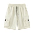 thumbnail image 1 of pstuiky Pantalones cortos para hombre, Pantalones cortos de trabajo de color liso para hombre, estilo informal, para exteriores, con múltiples bolsillos, cinco cuartos, 1 of 7