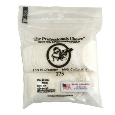 The Professionals Choice Round Knit Cleaning Patches 25 Cal / 6mm 175 pack