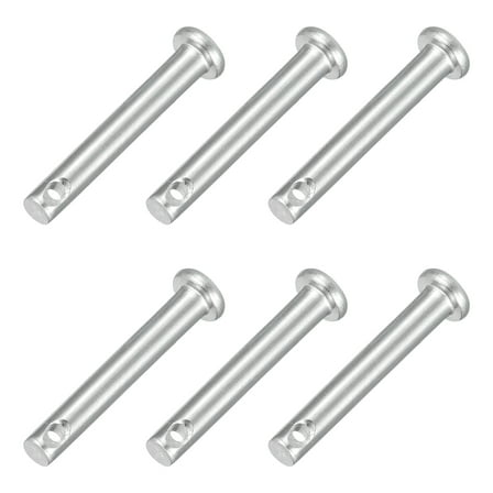6Pcs 1/8" x 13/16" Single Hole Clevis Pins, 304 Stainless Steel Flat Head Pins