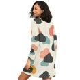 thumbnail image 2 of FORMRS Womens Long Sleeve Nightgowns Crew Neck Sleep Shirt Soft Pajamas Sizes S-3XL, Simple Clouds, 2 of 8