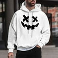 thumbnail image 1 of Sudadera con capucha de Halloween para hombre, informal, de moda, con cuello redondo, estampado, manga larga, blusa de poliéster, 1 of 5