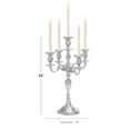 thumbnail image 4 of DecMode 5 Holder Silver Aluminum Metal Scroll Decorative Candelabra, 4 of 14