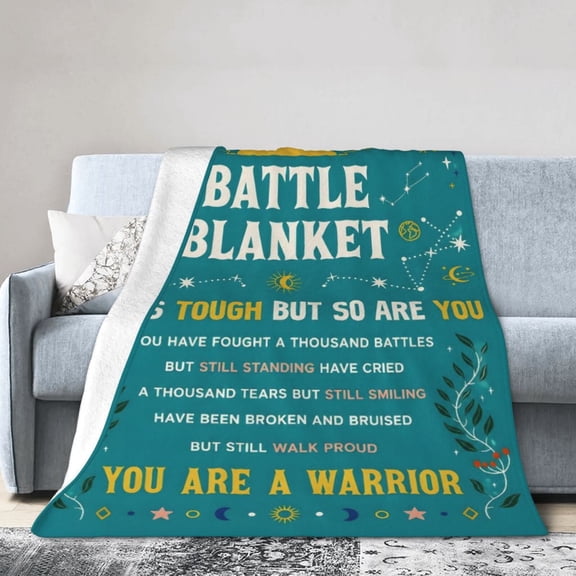 Get Well Gifts Blanket for Her Him, Cancer Care Gifts for Women Men, Cancer Fighter Inspirational Quote Chemo Patient Gift - Meaningful Caring Message 50x40