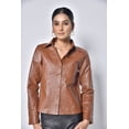 thumbnail image 1 of Ladies Leather Shirt in Cognac, 1 of 8