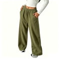 thumbnail image 4 of ZHOGXU Classic Solid Color Elastic Waist Drawstring Wide Leg Jogger Kids Girls Pants With Pocket Back To School Wear, 4 of 4