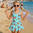 thumbnail image 3 of Uorisanigo Girls Swimsuit One Piece Cute Capybara Swim Sleeveless Bathing Suit Skirted Modest Beach Swim Dress Pool Party Size 3-4, 3 of 6