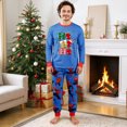 thumbnail image 3 of Family Matching Pajamas Set Blue Spider Superhero Graphic Printed Sleepwear Long Sleeve Top Pants for Holiday Party Night, 3 of 3