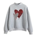 thumbnail image 2 of Baqcunre Crewneck Sweatshirts Women's Warm Sweatshirt Long Sleeve O Neck Soft Love Heart Printed Shirt(Grey S-XXL),Womens Sweatshirt Womens Tops Valentine'S Day Shirts For Women, 2 of 4