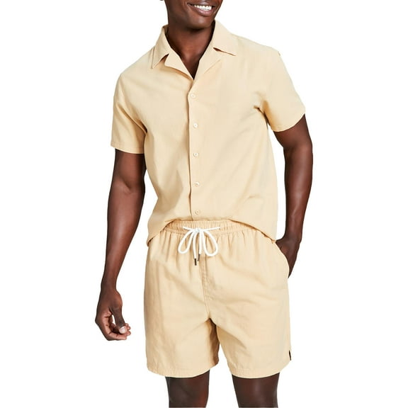 And Now This Mens Solid Cotton Casual Shorts