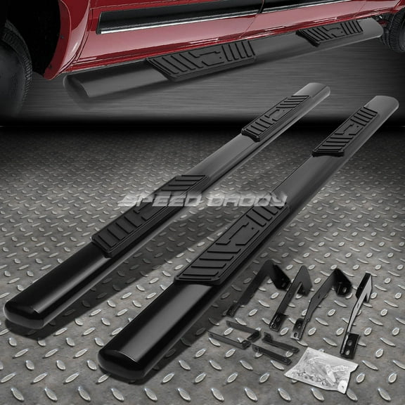 Nuvision for 02-09 Ram 1500-3500 Crew Cab 5" Black Oval Side Step Nerf Bar Running Board