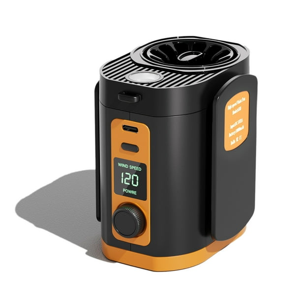 Ventilador de cuello portátil de alta velocidad para colgar en la cintura, con batería externa de 10000 mAh y linterna, ventilador personal de escritorio con Yulucky