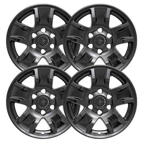 Set of 4 17 inch Gloss Black ABS Wheel Covers Compatible with 2015-2018 Chevrolet Silverado 1500 LS Rims