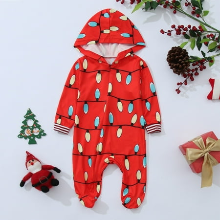 

Baby Hood Romper Jumpsuit Family Pajamas Sleepwear Christmas Matching Outfit