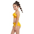 thumbnail image 4 of GEYEHUG Girls 2 Piece Bikini Swimsuit Set Bathing Suit Adjustable Straps Ruffle Summer Beach Swimwear for Ages 3-9 Yellow, 4 of 7