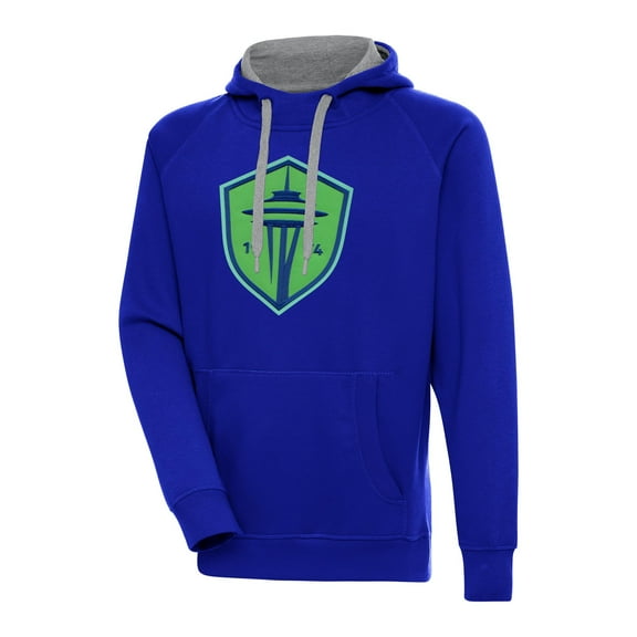 Men's Antigua Royal Seattle Sounders FC Victory Pullover Hoodie