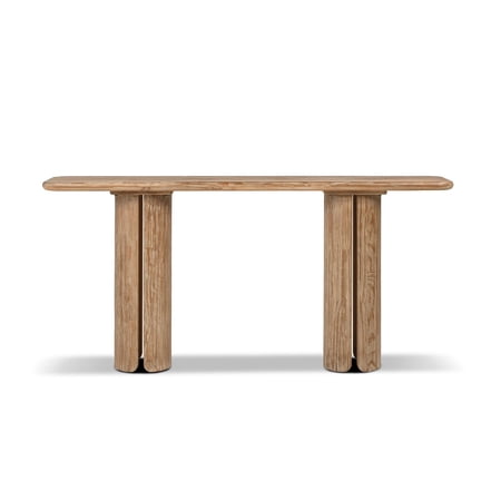Sonoma 72" Split-Pillar Console Table, Rustic Greige Brown Reclaimed Pine Wood