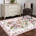 thumbnail image 3 of Area Rugs for Living Room Bedroom, Spring Floral 4'x6' Rug Washable Carpet Runner Indoor Outdoor, Retro Pink Orchid Flowers Leaves Botanical Non Slip Accent Floor Mats Rug for Kitchen, Office, 3 of 8