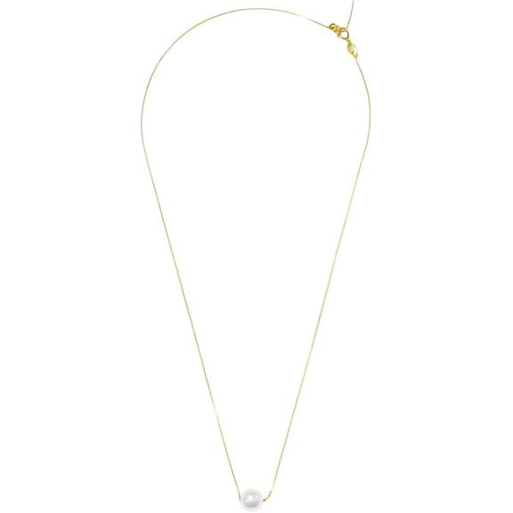 Pearl Necklace 10mm, 925 Sterling Silver Chain Faux Pearl with 4 Replaceable Imitation Pearls for Woman Bridesmaid Friends Jewelry Gifts