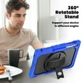 thumbnail image 4 of Case for Samsung Galaxy Tab S10 FE+ Plus 13.1 inch 2025 with Screen Protector, 360 Degree Rotating Kickstand Hand Strap Heavy Duty Shockproof Cover with Shoulder Strap, Blue, 4 of 7
