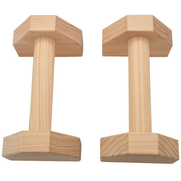 1 Pair Parallettes Gymnastics Calisthenics Handstand Bar Wooden Fitness