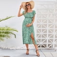 thumbnail image 5 of Maternity Dress Women's Off Shoulder Split A Line Casual Maxi Dress, 5 of 5