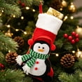 thumbnail image 5 of 3D Plush Christmas Stockings, Stockings for Family, Embroided, Xmas Character for Family Holiday Christmas Party Decorations, 5 of 5